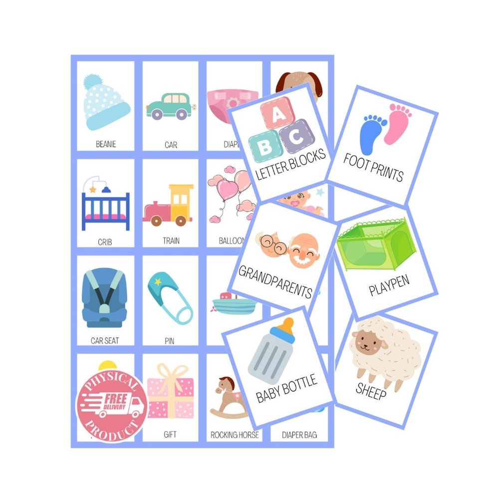 Baby Shower Games - 100 Boards Boy Girl - Baby Gender Reveal Games Invitations